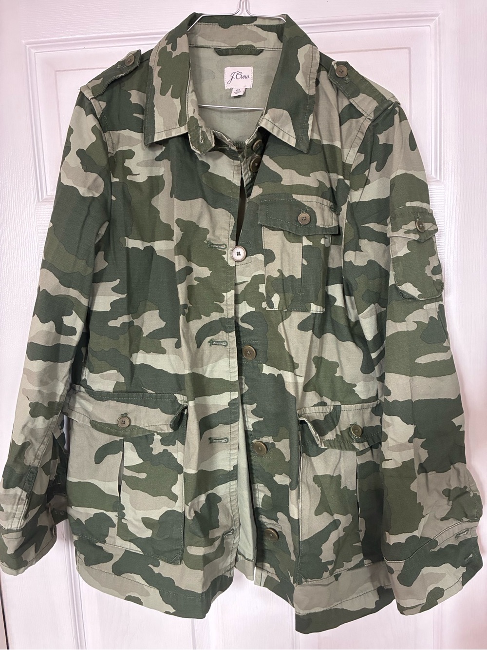 J. Crew Olive Green Camouflage Utility Jacket